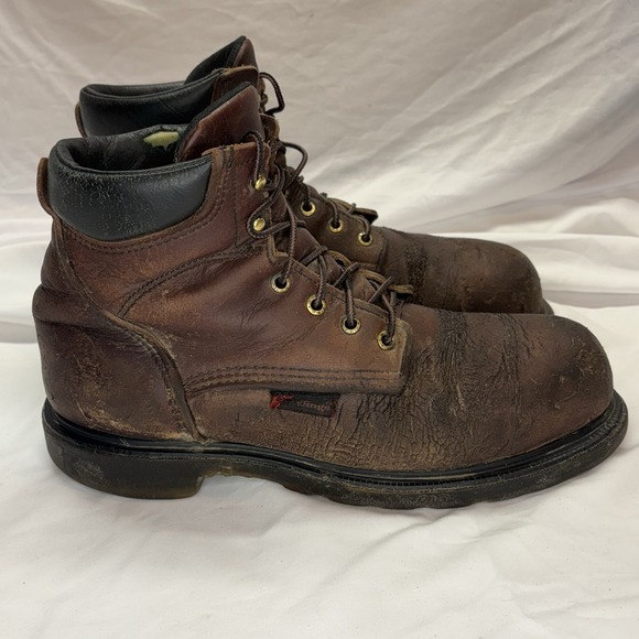 Red Wing 2406 Super Sole Size 10 Steel Toe Boots Brown Leather - Picture 1 of 16